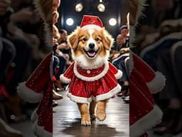 Puppies Christmas fashion show  #puppy #cute #fashionshow #fashiontrends