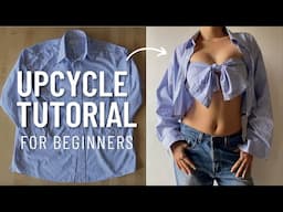 Upcycling Clothes for Beginners: Button-Up Shirt Tutorial (No-Sew Option Included)