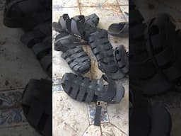 This are sandals made with old used tires #YouTubeChamps #youtubemadeforyou