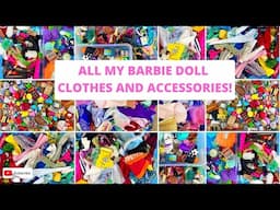 ALL My Barbie Doll Clothes and Accessories! Updated Review. Barbie Doll Videos