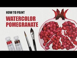 Pomegranate watercolour illustration ✎ CurtisSheeran