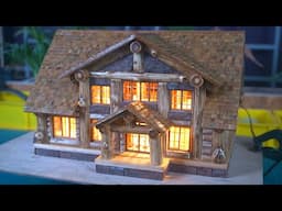 Time lapse to make a house, from wooden beams to completion. Part 3