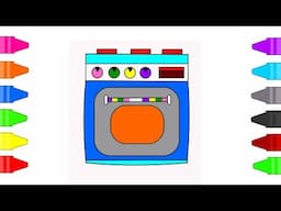 Gas Stove Coloring Pages For Kids | Kitchen Appliances Coloring Book for Children