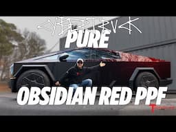 🤯 Crazy Color Fade Cybertruck! Is it Black or Red!? 🖤♥️ Merged! PURE Obsidian Red PPF Installed