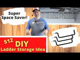 DIY Ladder Storage Idea for $12 | How to install Bluehawk ladder hooks