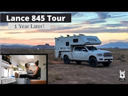 Lance 845 Truck Camper RV Tour | One Year Later | Solo Female Travel Rig