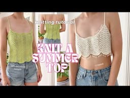 Summer Lace Wavy Cami Top Knitting Pattern Tutorial