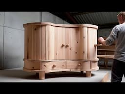 Craftsmanship with Curved Wooden Cabinet // Experience the HandCraft with 70 Year Old Carpenter