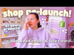 Relaunching My Shop with 47 New Products! 🛍️ Launch Week Chaos, Sales Stats & Behind-the-Scenes ✨