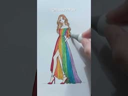 Rainbow Dress Coloring #rainbowdress #coloring #art #odllysatisfying