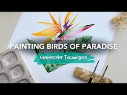 Painting Birds of Paradise using multiple Watercolor Techniques | With Tin Bejar