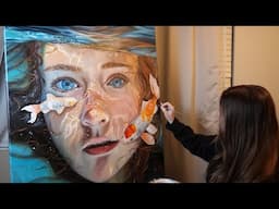 Hyperrealism Underwater Painting Time-Lapse - Koi Whispers