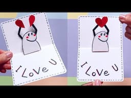 How to make a Pop Up Love Card | I Love U Card | Valentine's Day Crafts with Paper