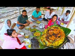 পুকুরের তাজা পাঙ্গাশ মাছ কলাপাতায় ভাজা সঙ্গে সিলভারকার্প মাছের পেটি ভাজা | Pangash fish fry recipe