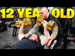 Eddie Halls SON Lifts 30KG / 70LB Dumbbells for reps. Ft. MAXIMUS HALL