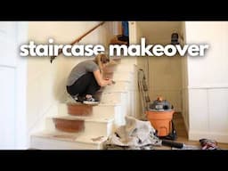 UGLY OUTDATED staircase gets a much needed makeover! | DIY Staircase Renovation | Staircase Remodel