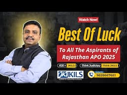 Best of LUCK for APO Pre Exam 2025 | Dr. Jyotish Sir | JKILS Jaipur