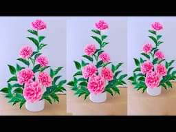 beautiful flower bouquet making with paper / diy flower bouquet