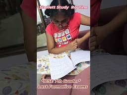 MINI STUDY VLOG!!!📚Starlett *Last Formative Exam Prep* Study Routine ✍️📚*ICSE 7th Grader* #shorts