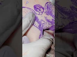 Process of Drawing Tattoo with Winged Victory