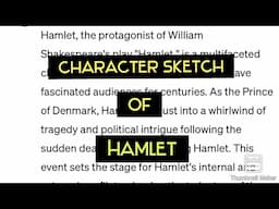 Character sketch of Hamlet Shakespeare’s Play Hamlet