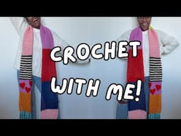 Crochet The MOST COLORFUL Scarf EVER With Me! | Crochet Vlog