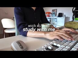 1 hour STUDY WITH ME, work motivation, keyboard asmr & rain sound, real time + countdown 一緒に勉強