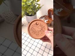 Engraving wooden coaster with me! 🧸✨ #shorts #shortvideo #engraving #smallbusiness #art #shopupdate