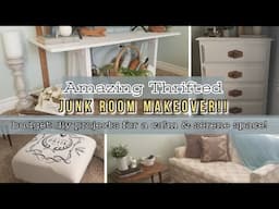 AMAZING THRIFTED JUNK ROOM MAKEOVER!~Budget DIYS for a Calm & Serene Space~Thrift Store Makeovers