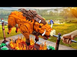 Hunting & Cooking LEGO MONSTER WILD Boar Animals IRL 🐗| Lego Cooking Hacks Compilation