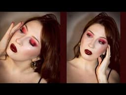 Gothic Red Valentine's Makeup | Crimson Lips & Eyes tutorial ❤️‍🔥