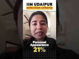 IIM UDAIPUR SELECTION CRITERIA FOR CAT PREPARATION #shorts #mbawallah