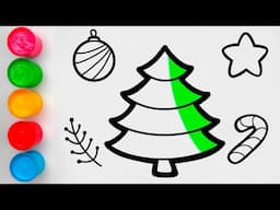 Christmas tree drawing and coloring