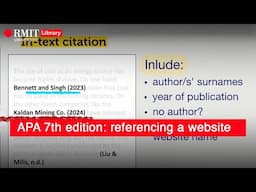 APA 7th edition: referencing a website