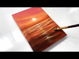 Sunset Seascape Acrylic Painting on Canvas