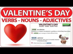 Valentine's Day Verbs Nouns Adjectives in English ♥️ Learn English Vocabulary about Valentine's Day