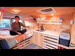 Canadian Couple builds a Campervan on a Budget ($5,000CAD) | Solar Power, Heat, Fridge, Water &More!