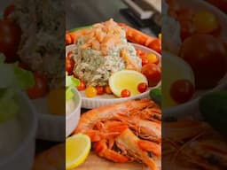 Ultimate Seafood Platter with Three Epic Sauces #seafood #salmon #prawns