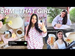 TRYING THE VIRAL 5AM “THAT GIRL” MORNING ROUTINE 🎀 productive, aesthetic & healthy habits