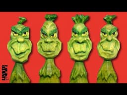 Getting Grinchy! -Carve Yourself a Grinch  With Just a Knife -Full Tutorial (1x1 series)