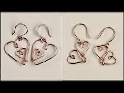 Double Heart Earrings @beadalon German Style Wire Tutorial