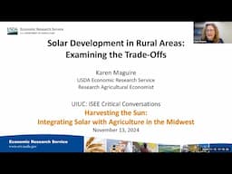 Critical Conversation 2024 Keynote-  Solar Development in Rural Areas: Examining the Trade-Offs