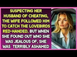 Suspecting husband of cheating, wife followed him to catch red-handed.  Later, she was ashamed of it