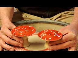 Making some Pottery Mushrooms on the Wheel.