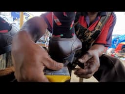 $1 SUPER SHOE SHINE at TRADITIONAL INDIGENOUS LOCAL MARKET by "Raul" in San Cristobal, Mexico 🇲🇽