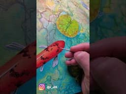 Koi Fish, Acrylic Art, Timelapse #waterlily #koifish #trending #ytshorts #trendingshorts #art