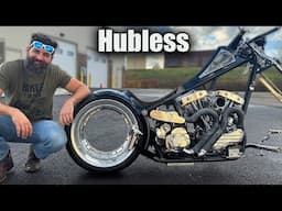 Riding 1 of 5 Hubless Choppers made by Billy Lane