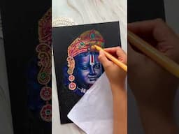 Part 2: Making of Ayodhya Ram ji ✨ | Color Pencil Portrait #shortvideos #painting #arts #adipurush