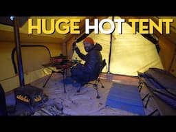 Winter Camping in a HUGE Inflatable Hot Tent