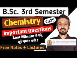 Shekhawati University | Bsc 3rd Semester Chemistry Important Questions || By Dadhich Sir